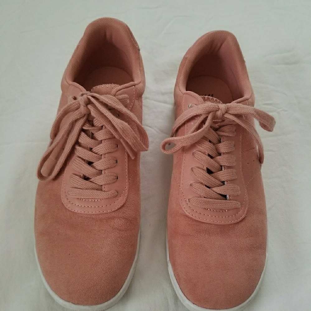 H&M Sneakers Faux Suede Blush Size US 8